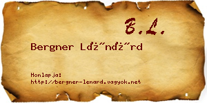 Bergner Lénárd névjegykártya